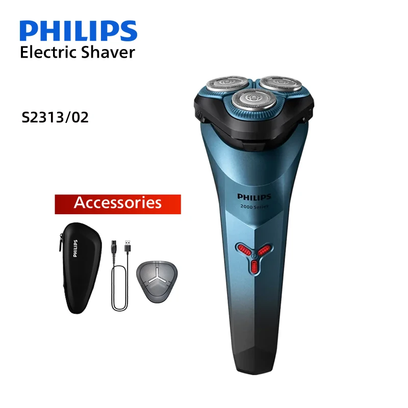 

PHILIPS S2313 Электробритва Триммер для бороды Гладкая 3-лезвийная 4-сторонняя плавающая головка Мужская бритва для сухого и влажного быстрого бритья Моющиеся ножницы