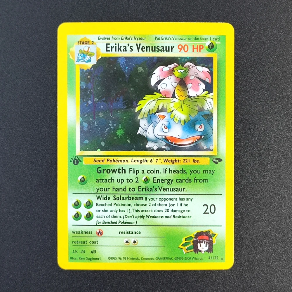 Pokemon Gym Challenge 1a edición tarjetas de colección en inglés Mewtwo Venusaur Gyarados tarjetas de juego clásicas hechas a sí mismas