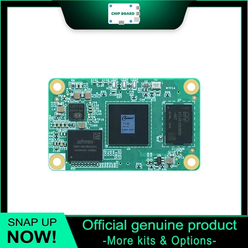 

Tronlong Allwinner T536 Core Module with Cortex-A55 CPU, RISC-V Core, NPU AI Accelerator and 17 UART Interface