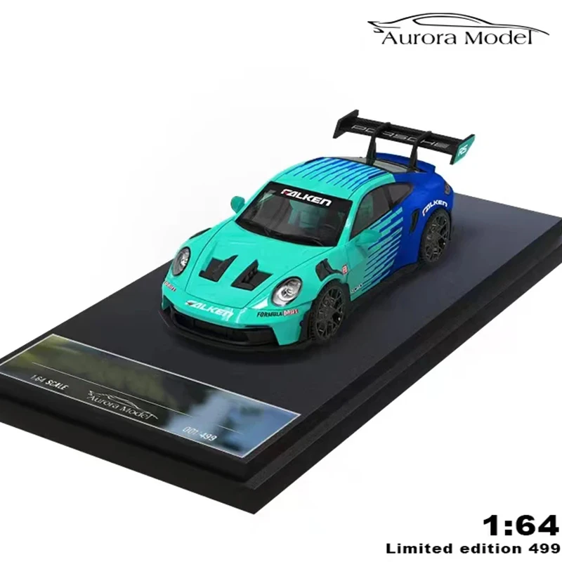 

Модели автомобилей из сплава под давлением в наличии 1:64 Aurora 992 GT3RS Falken, коллекционные игрушки