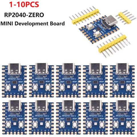 1-10PCS RP2040-Zero RP2040 for Raspberry Pi Microcontroller PICO Development Board Dual-core Cortex M0+ Processor 2MB Flash