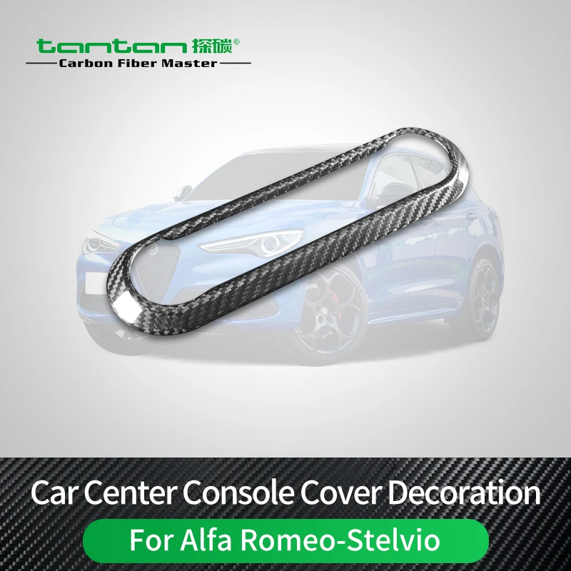 For Alfa Romeo-Stelvio 2017-2023 Year Car Air Conditioning Adjustment Button Panel Cover Real Carbon Fiber Auto Interior Parts