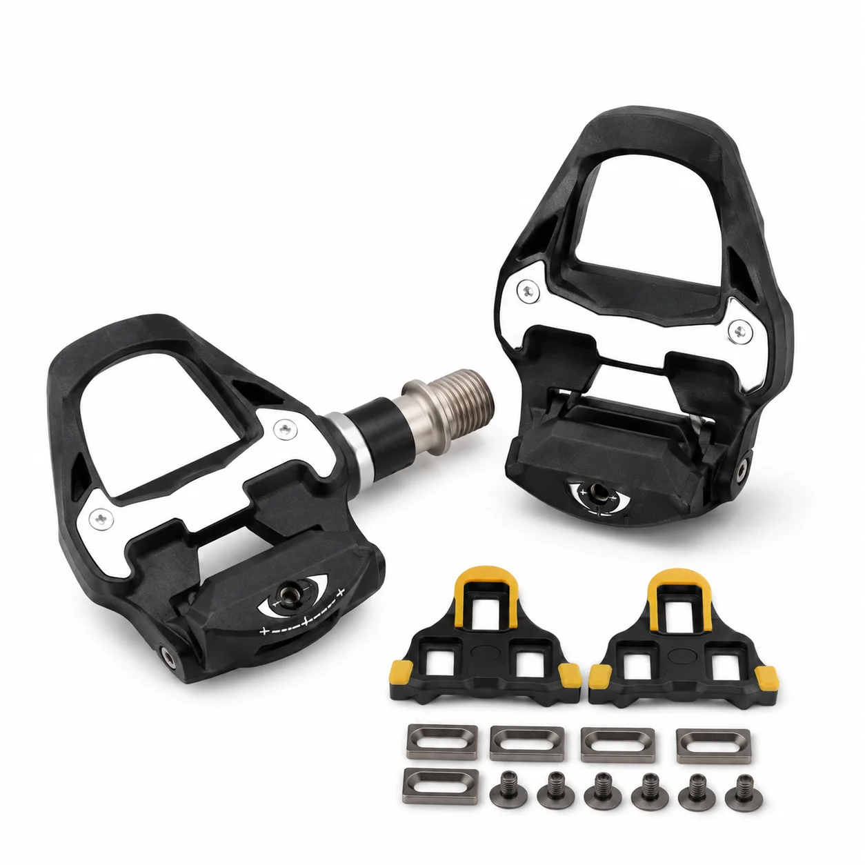 BOLANY Road Bike Clipless Pedals SPD Compatible Nylon Body Adjustable Tension Sealed Bearing Pedals with Cleats for Cycling