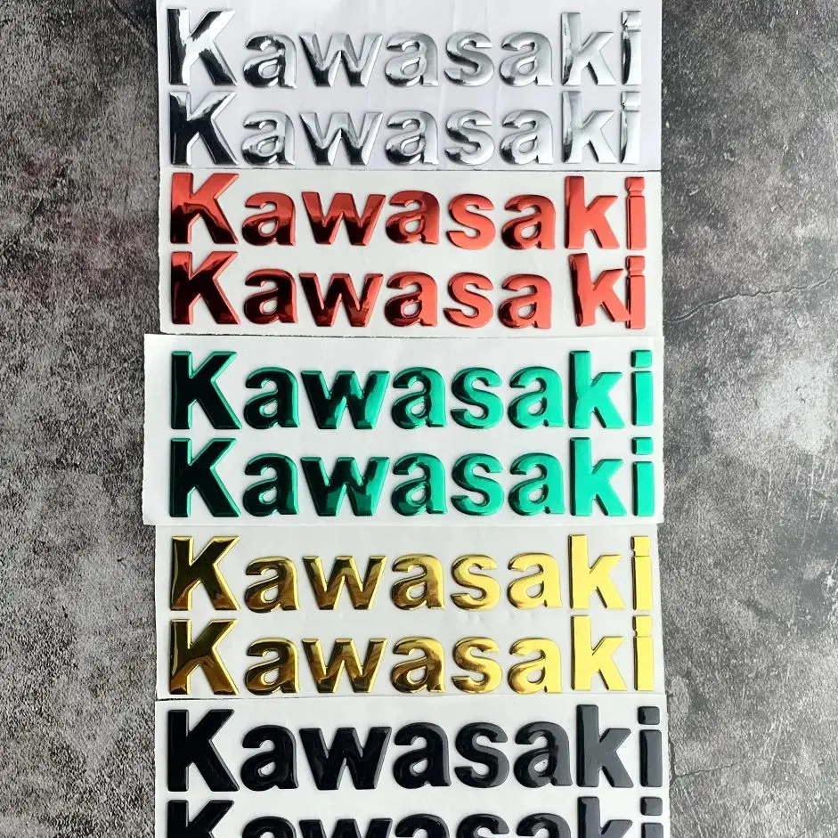 For Kawasaki Ki Motorcycle 3D Three-Dimensional Soft Rubber Letter Sticker Fuel Tank Body Pedal Sticker