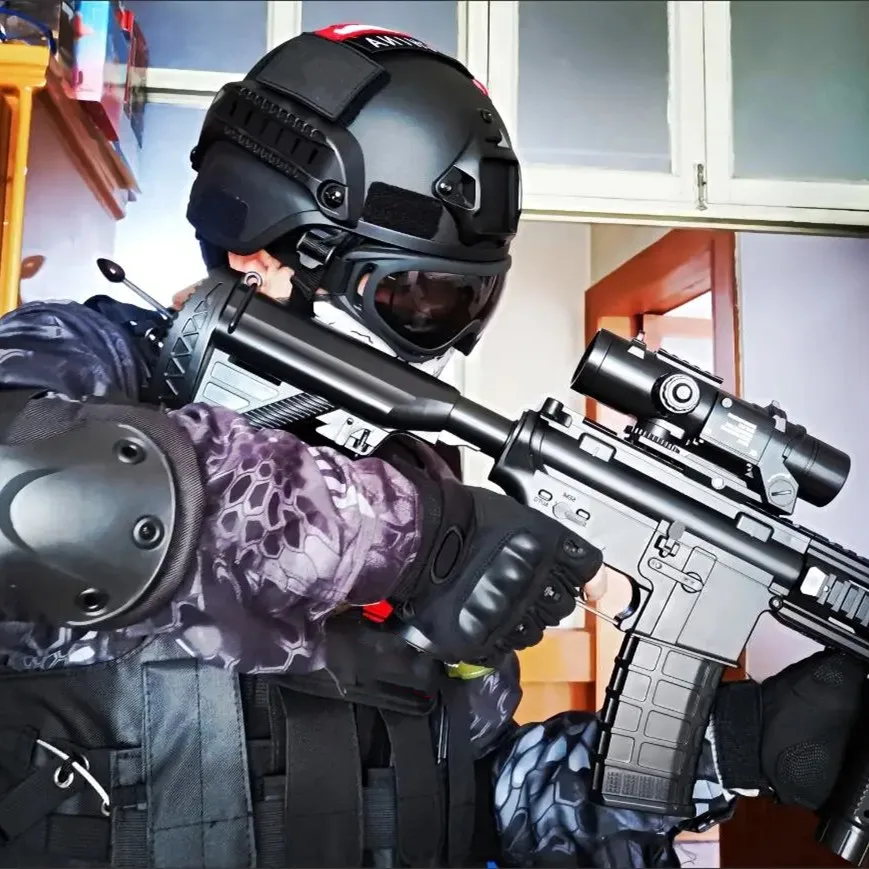 Tactical Helmet With Mask For Training CS Game Cosplay ABS Security Protection Hat With Multi-functional Guide Rail