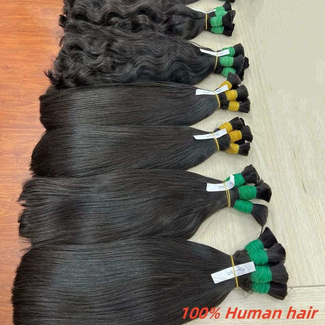 100% rambut manusia gelombang dalam rambut kepang besar tidak diproses tanpa kain Boho kepang rambut manusia ekstensi massal rambut keriting Remy Brasil