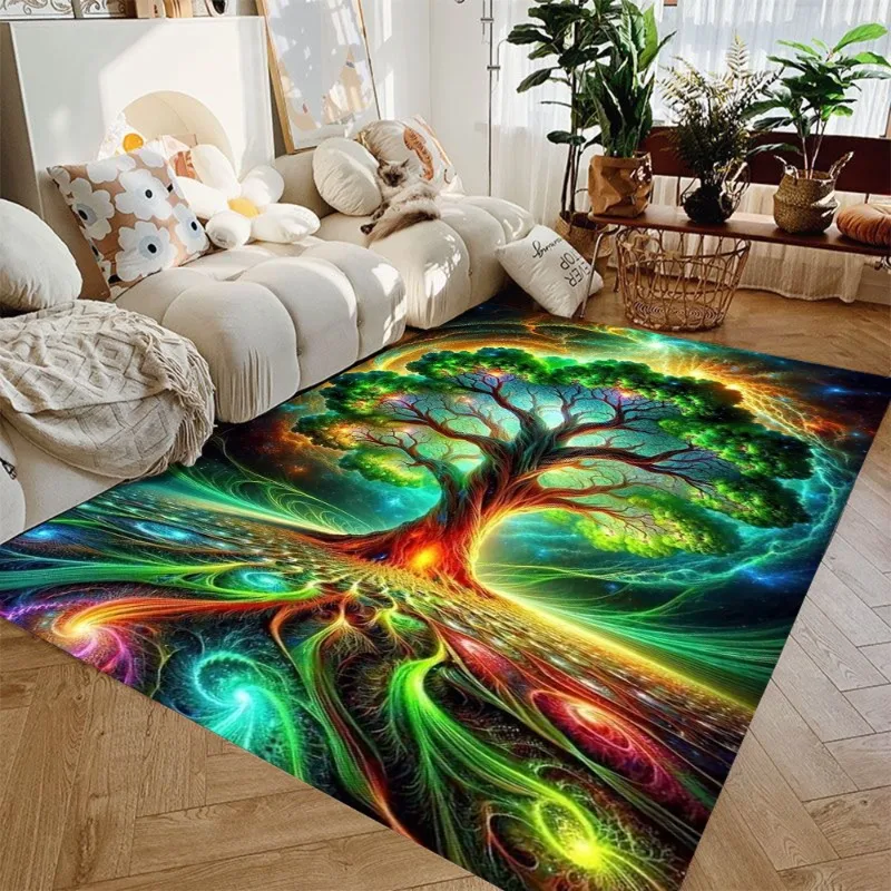 Viking Norse Yggdrasil Tree of Life Carpet Rug for Home Living Room Bedroom Sofa Doormat Decor,Kid Area Rug Non-slip Floor Mat