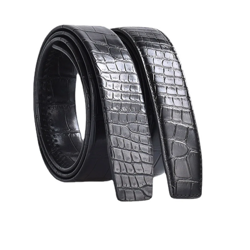 

2023 New Headless Automatic Buckle Stone Pattern Belt For Men's Black PU Leather Shopping Travel Leisure Professional Pants Belt