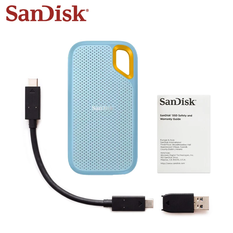 Sandisk Portable Ssd E61 Extreme 500Gb 1Tb 2Tb Externe Harde Schijf Usb 3.2 Gen2 Type-C 1050 Mb/s Solid State Disk Voor Laptop Pc