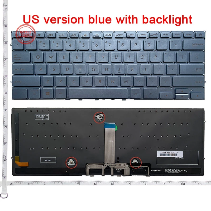 

Новая клавиатура с подсветкой для ноутбука Asus ZenBook UX392 UX392F UX392FA UX392FN S13 Series, синяя, английская