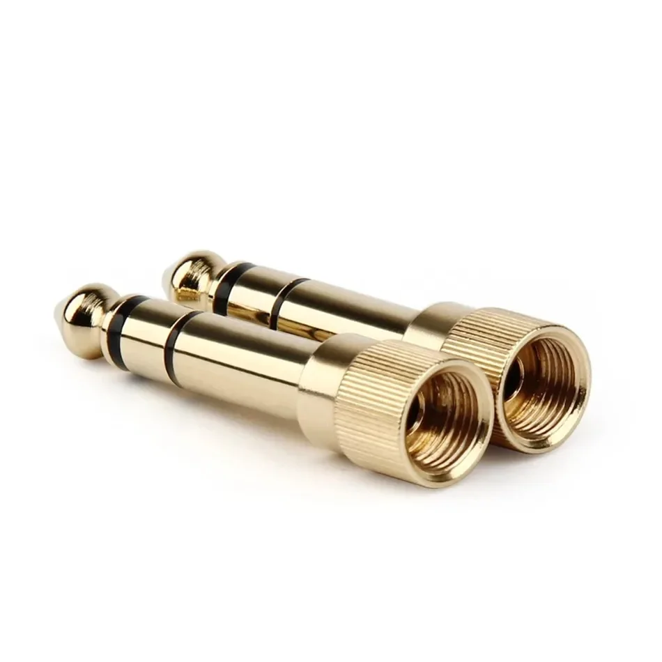 Connecteur haut-parleur, adaptateur audio, 6.35mm mâle vers 3.5mm femelle, Jack 3.5, Jack 3.5, Abrters pour haut-parleur, JEJack 6.35 Gold