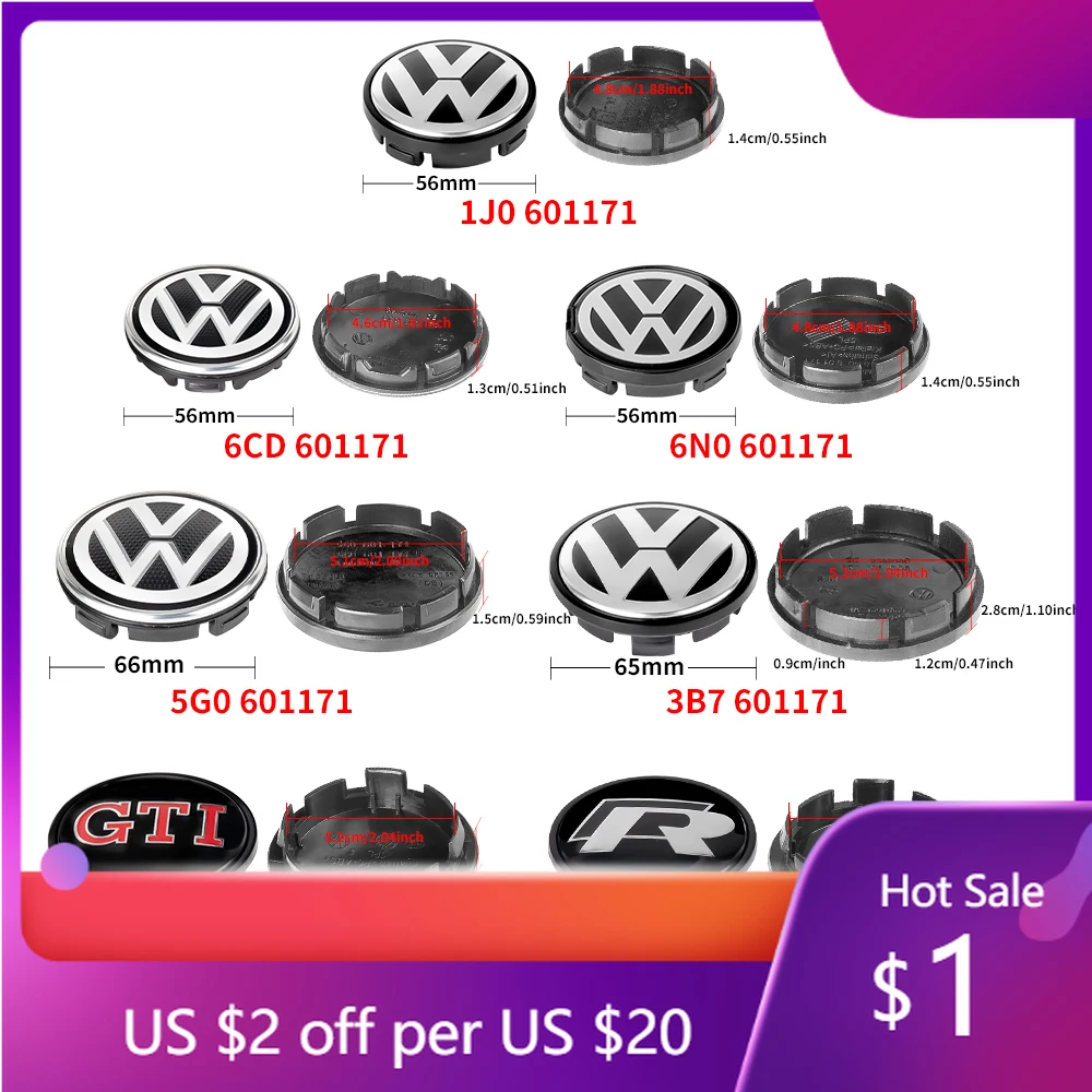 

Оригинальные колпаки на колеса для Volkswagen VW Golf, Polo, Beetle, CC, Touareg, Passat, Jetta R, 56/65/66 мм, 2026 года, хит продаж