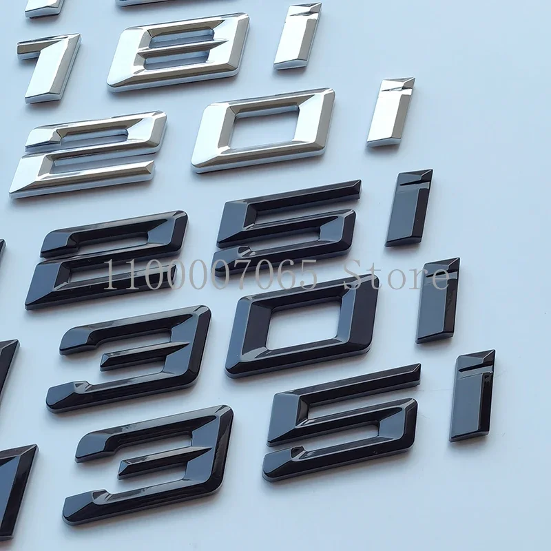 New Font Numbers Letter 116i 118i 120i 125i 128i 130i 135i 140i Top ABS Emblem for 1 Series Car Trunk Nameplate Logo Sticker