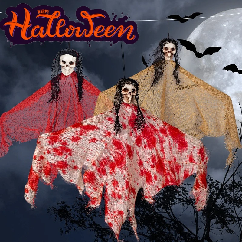 

Украшения на Хэллоуин, страшный плачущий скелет ведьмы, подвесные призраки, скелет, летающий дом с привидениями, декоративный реквизит, украшения ужасов