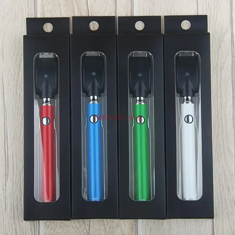 Kit d'ampoule de batterie de stylo vape VV avec chargeur USB sans fil EGo, préchauffage, tension variable, 2.0-4.0V, 350mAh, 10 pièces