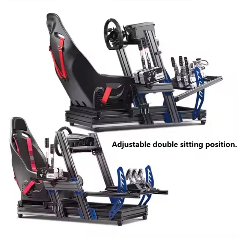 Custom Aluminum 4080 Sim Racing Cockpit With Seat Full Setup For PC Game Console Steering Wheel Gaming Car Driving Simracing Rig