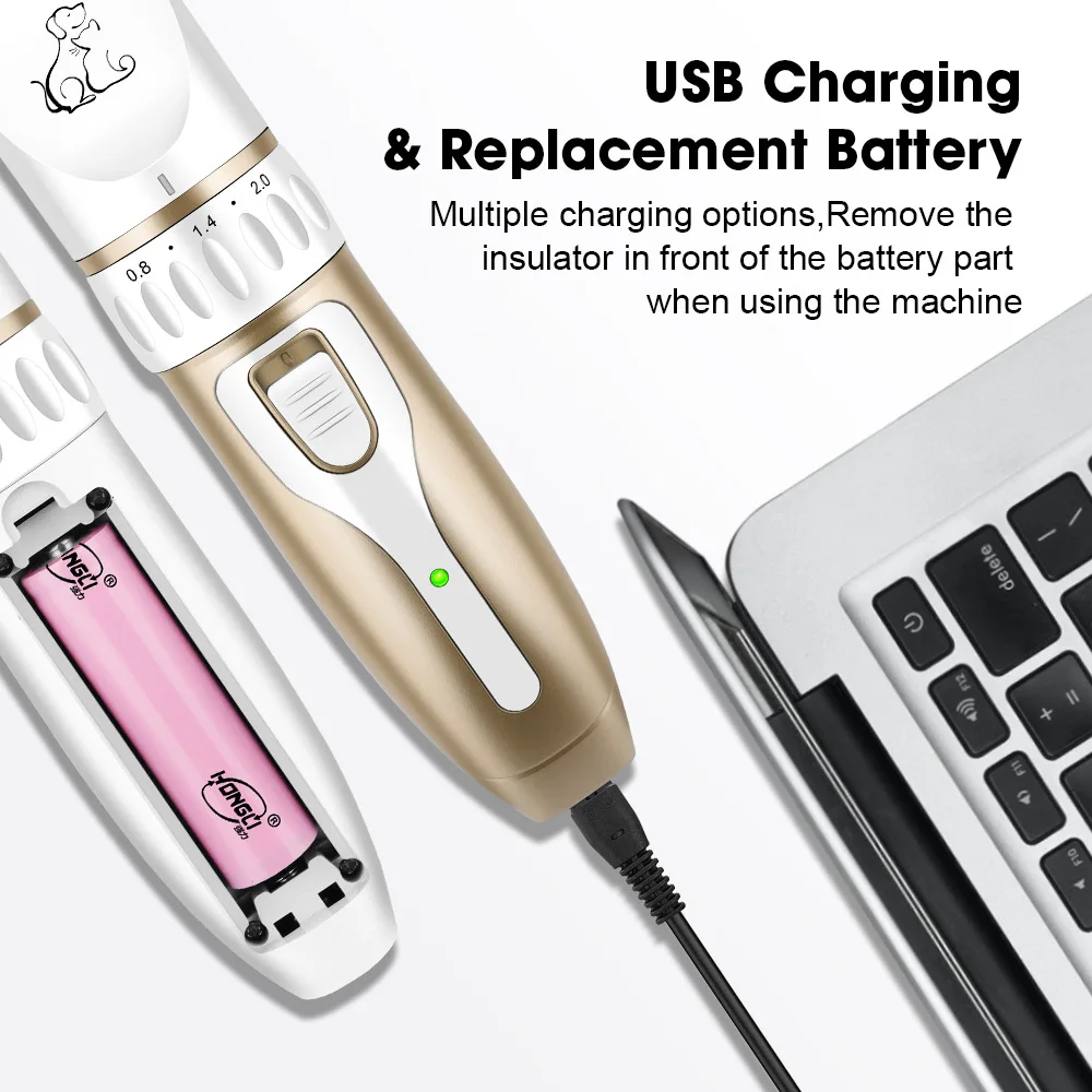 HIENA комплект машинки для стрижки волос для домашних животных с зарядкой через USB, электрический триммер для волос для собак, кошек, кроликов, портативная машина для стрижки волос для ухода за домашними животными, новинка