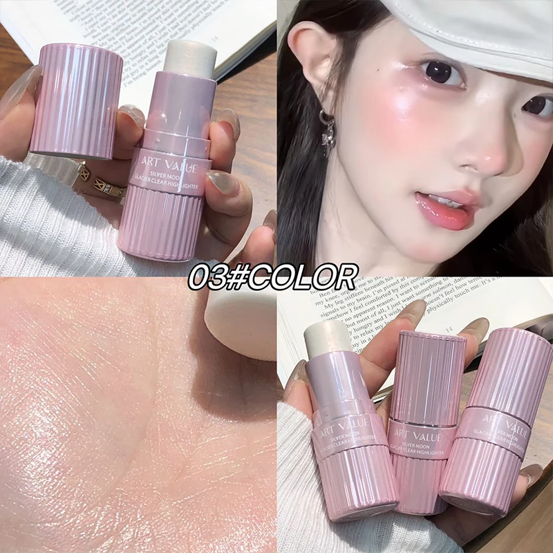 シマーハイライタースティック天然水ライトクリアファインシャイニングパール輪郭シェーディングブライトニングフェイスイルミネーターデュープメイクアップ