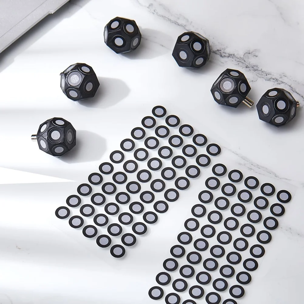 10 Pcs Multi-Angle Marker Set 4 Sheet 200 Point 6.0 Mm 3D Scanner Markers Dot Stickers Scanner Turntable For 3D Scanning