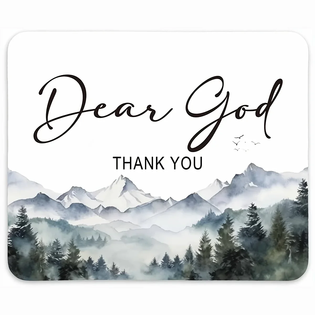 Dear God Thank You Letter Pattern Mouse Pad, Non-Slip Rubber Base for Laptop PC Home Office Gift