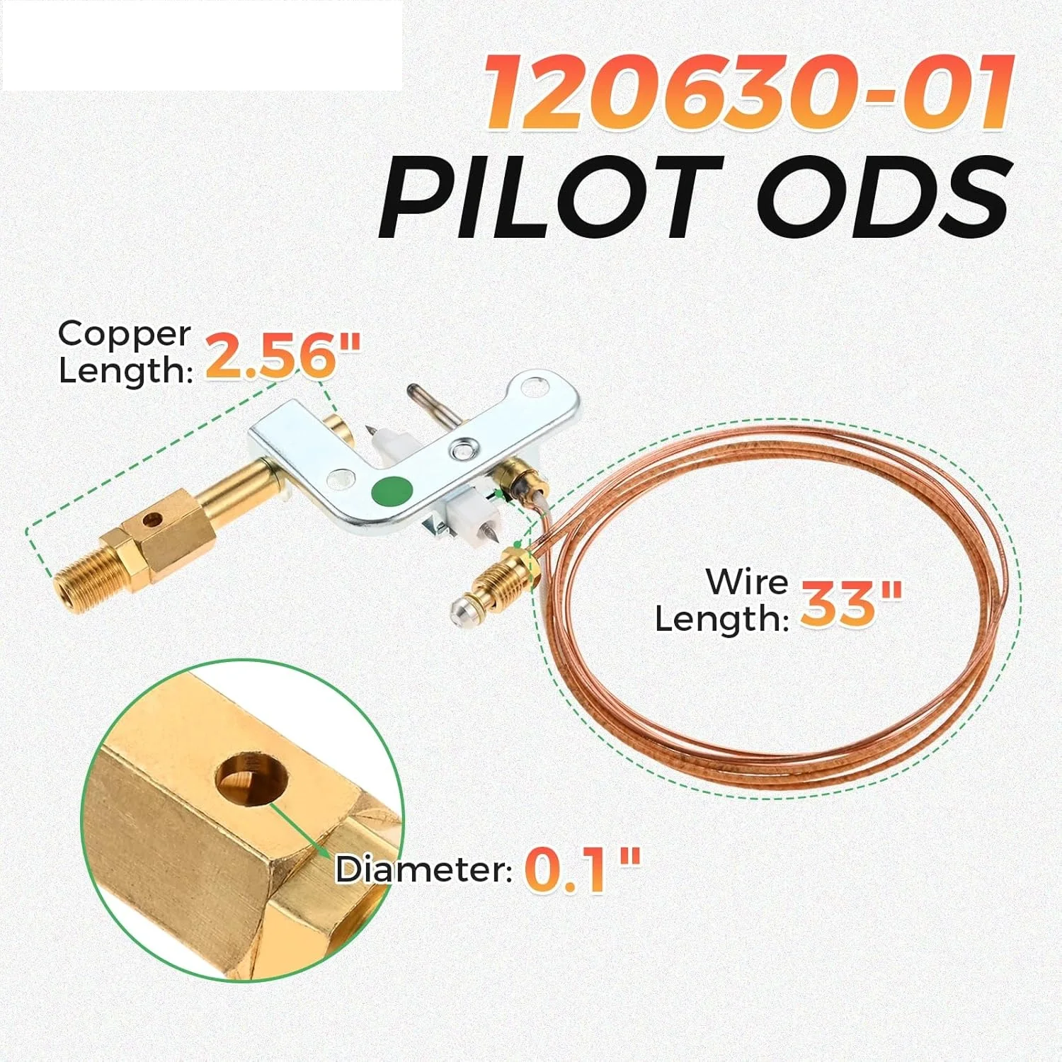 1pc 120630-01 Natural Gas Pilot ODS Assembly Compatible with Desa Glo-Warm Fireplaces - 1500 Watts