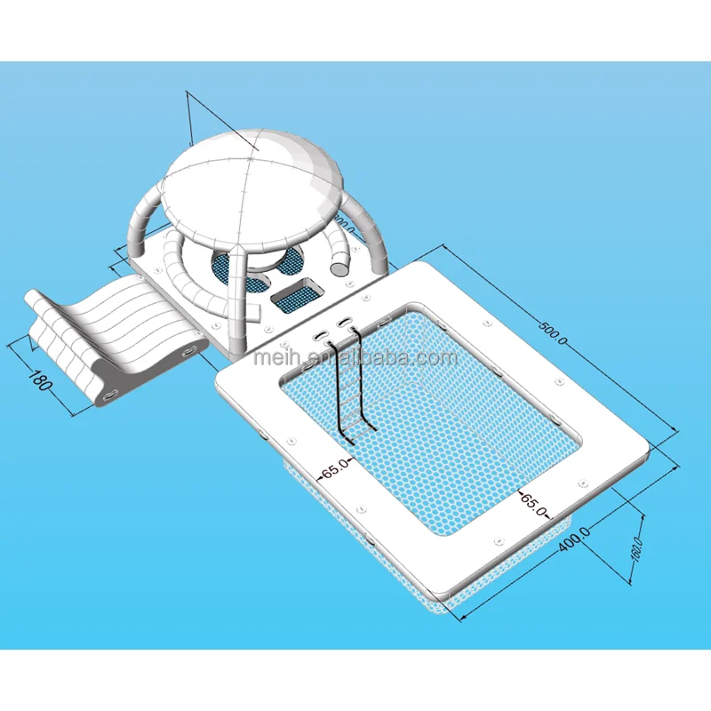 

Hot Sale Outdoor Inflatable Floating Island Pool Air Track Mattress Sofa Platform With Sunshade Water Amusement Park Leisure