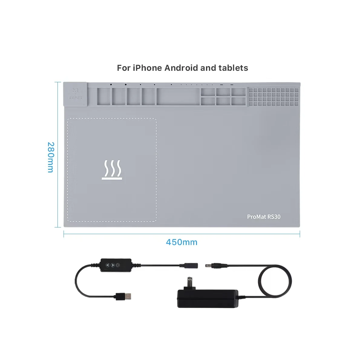 Imagem -04 - Refox-almofada de Aquecimento de Silicone para Telefone e Tablet Promat Rs30 Ferramentas de Reparação para Apple Ver Manutenção Isolante de Alta Temperatura Remodelar