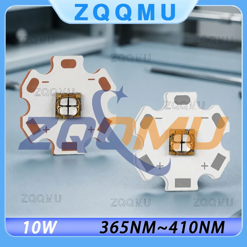 1 UNIDADE Chip LED UV 10W 5050 XMLLT6 XMLL2 365 370 380 385 395 400 410nm Luz Roxa para Lanterna, Impressora, Lâmpada de Cura - Peça/Acessório