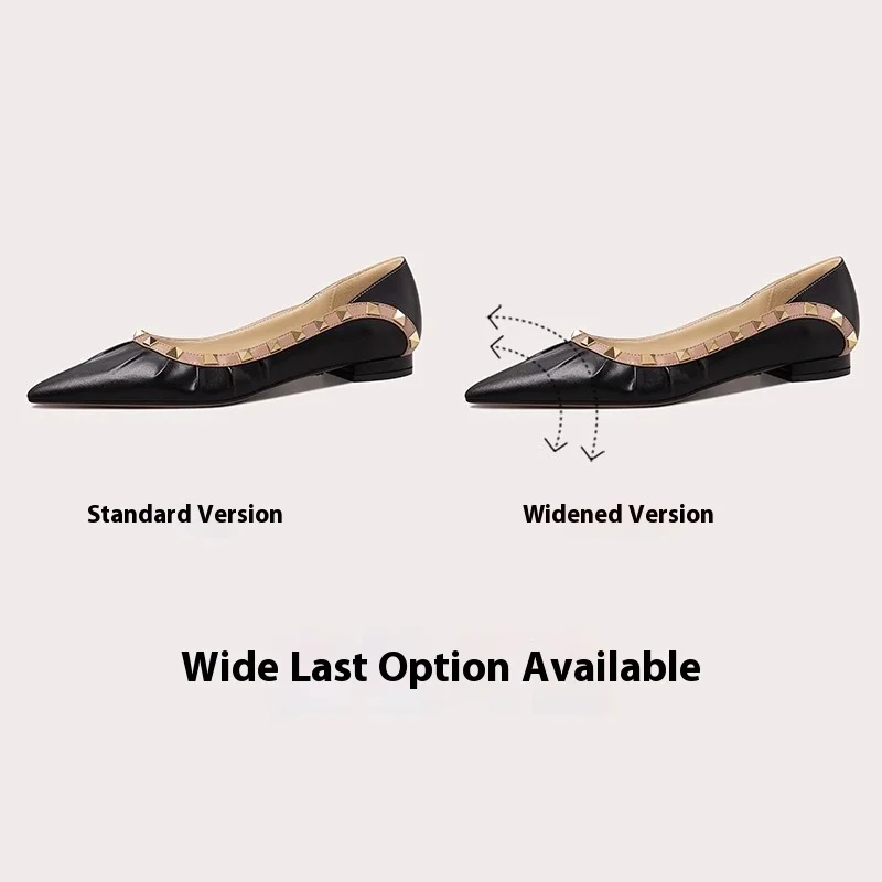 ربيع جديد وأشار الجلود الضحلة سطح مطوي برشام OL حذاء مسطح رقيقة عالية الكعب مأدبة كبيرة الحجم صغيرة الحجم حذاء نسائي #5