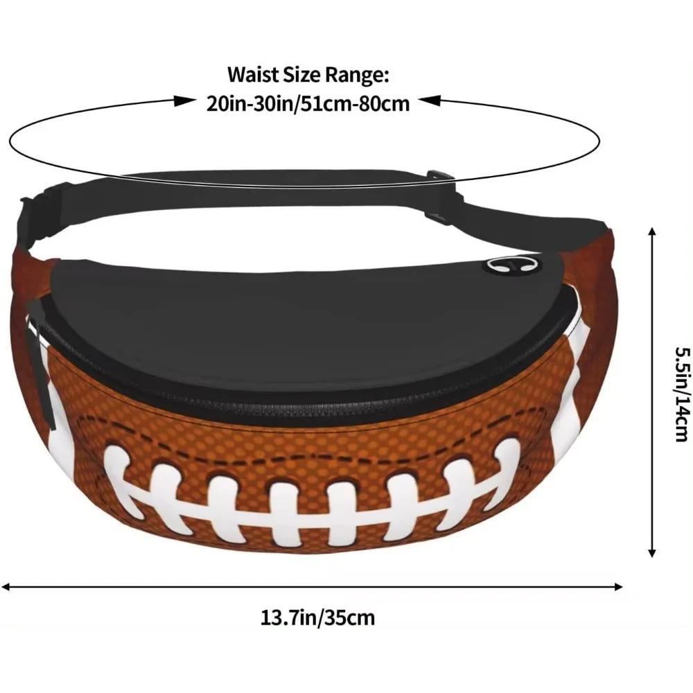 American Football Fanny Packs Travel Waist Pack for Adults Crossbody Bag Sling Pocket Belt Bag with Adjustable Strap for Sports