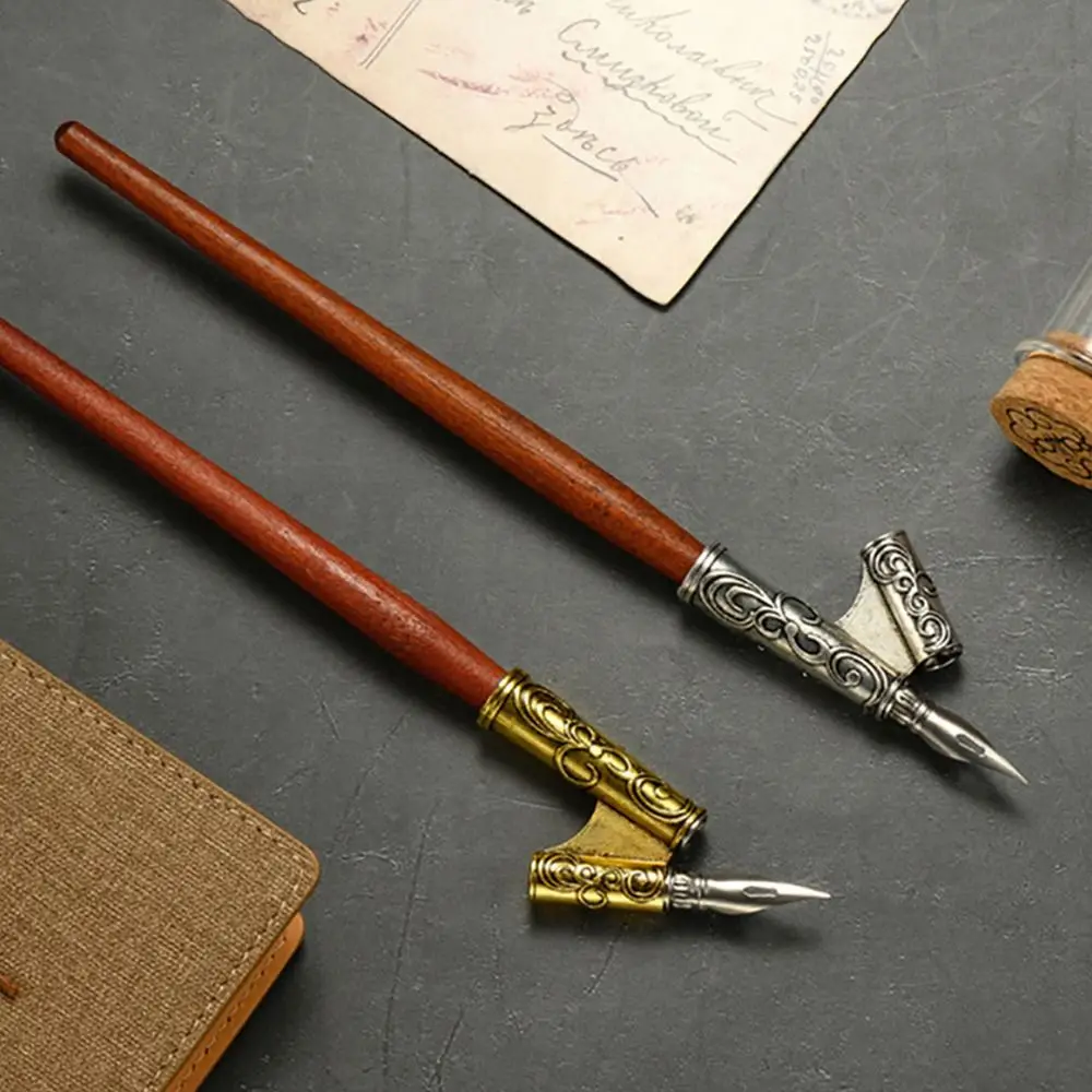 

1pcs Multi-functional Wooden Rod Dip Pen Vintage Dipped Ink Calligraphy Pen Signature Pen Office Business