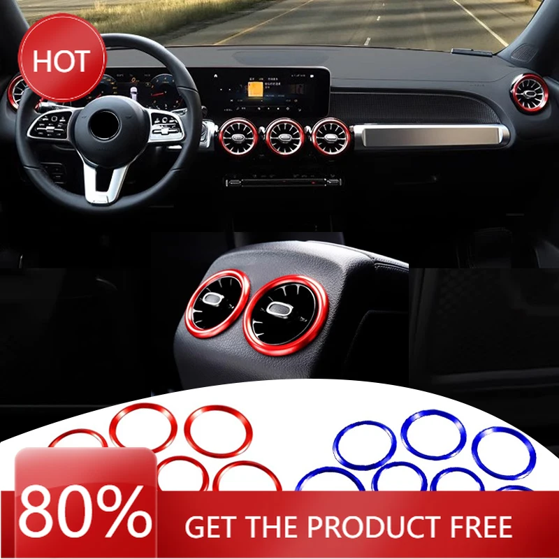 

Горячие чехлы на руль автомобиля, вентиляционное отверстие, кольцо, накладка, наклейка, подходит для Mercedes Benz A GLB GLA CLA B W177 W247