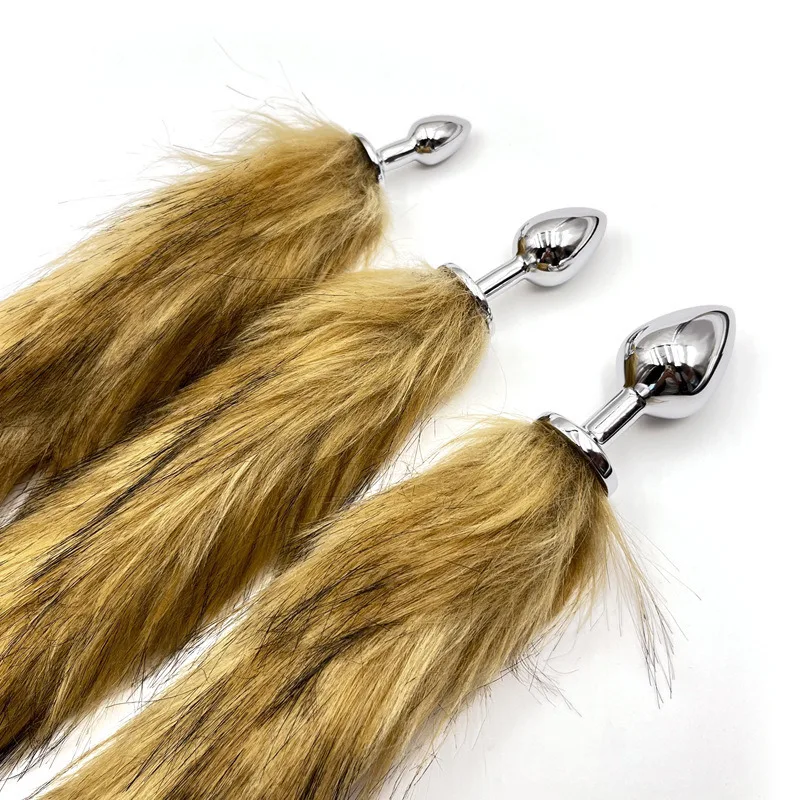 الثعلب الذيل الشرج المقابس XXS/XS/S/L تأثيري دور اللعب المعادن بعقب المكونات لطيف مثير زي أسود فروي الجنس لعب مدلك إغاظة #6