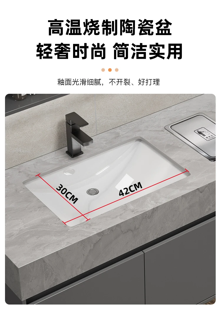 Bathroom Cabinets Wash with Lamp Bathroom Armoire Design Vanity Narrow Toiletries ​​Plywood​​ Furniture Gabinete De Baño MH