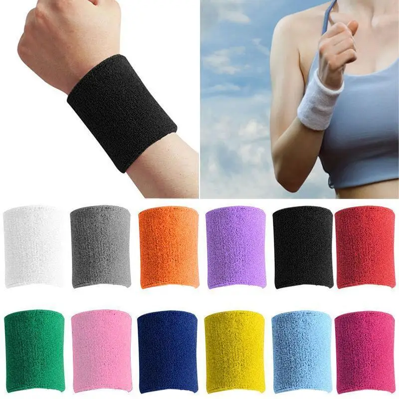 

Cotton Sweatband Moisture Wicking Athletic Terry Cloth Wristband for Tennis, Basketball, Running, Gym, Working Out