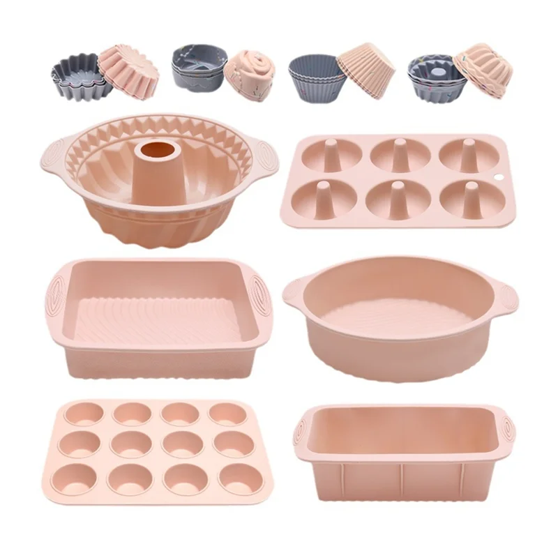 

IALJ-Silicone Cake Baking Pans And Baking Molds Silicone Muffin Cups Cake Baking Kits