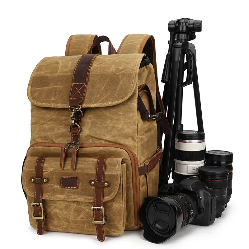 Large Capacity SLR Digital Camera Bag Waterproof And Wear-resistant Camera Backpack Canvas Notebook Organizer Bag