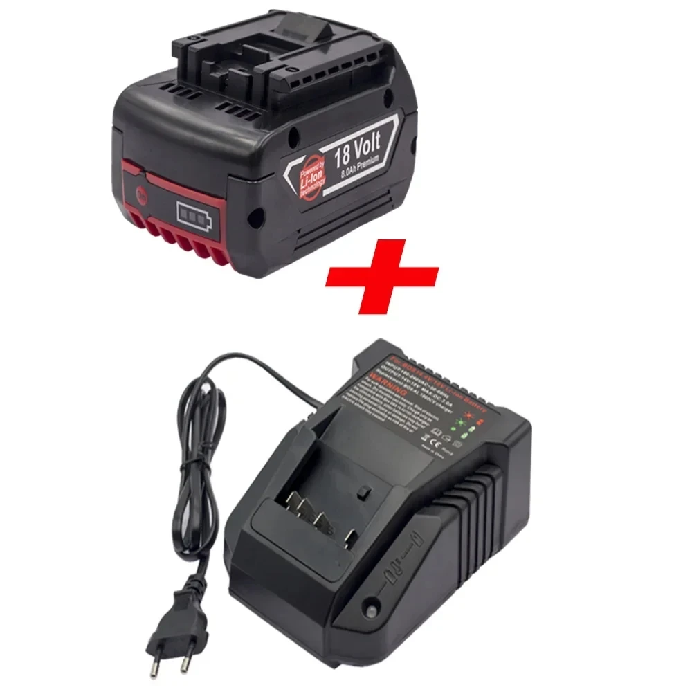 Baterai 18V 18,0 ah baru untuk bor listrik Bosch 18V baterai Li-ion isi ulang BAT609, BAT609G, BAT618, BAT618 G, BAT614 + pengisi daya