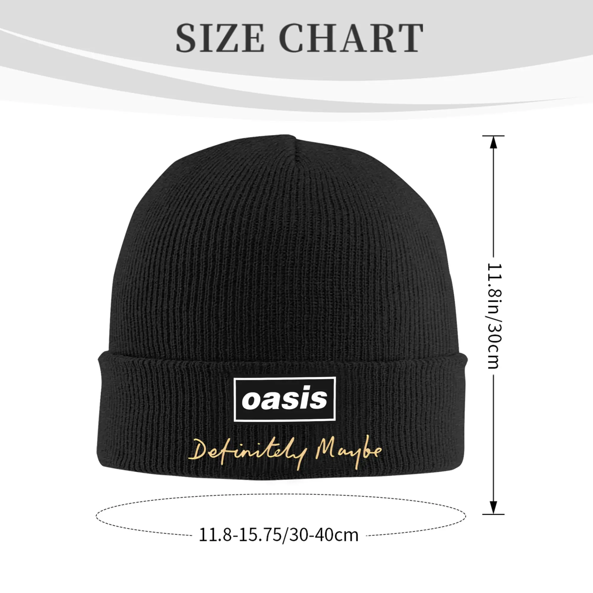 British Music Definitely Maybe Logo Knitted Hat for Women Men Beanies Winter Hats Acrylic O-Oasis Warm Melon Cap