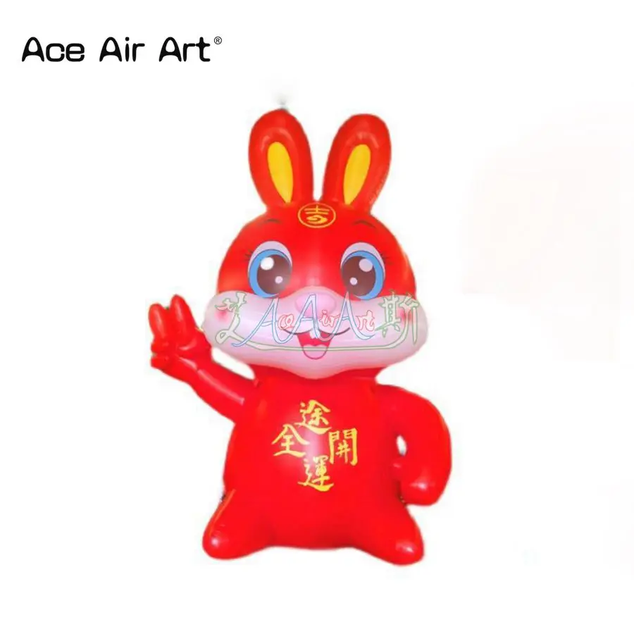 Customized 3mH Inflatable Lunar New Year Rabbit Bunny  Mascot For Celebrating