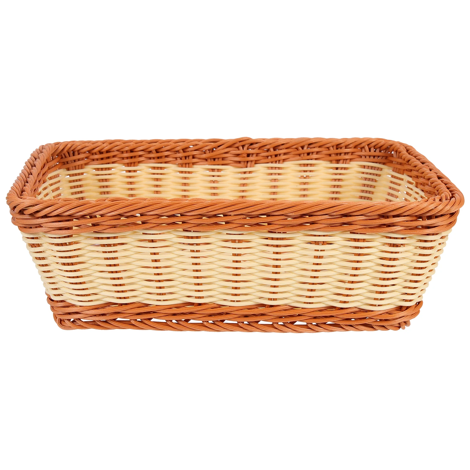 

Woven Bread 30x20x10CM Plastic Rattan Storage Container Creative Basket for Fruits Snacks Home Kitchen Decor