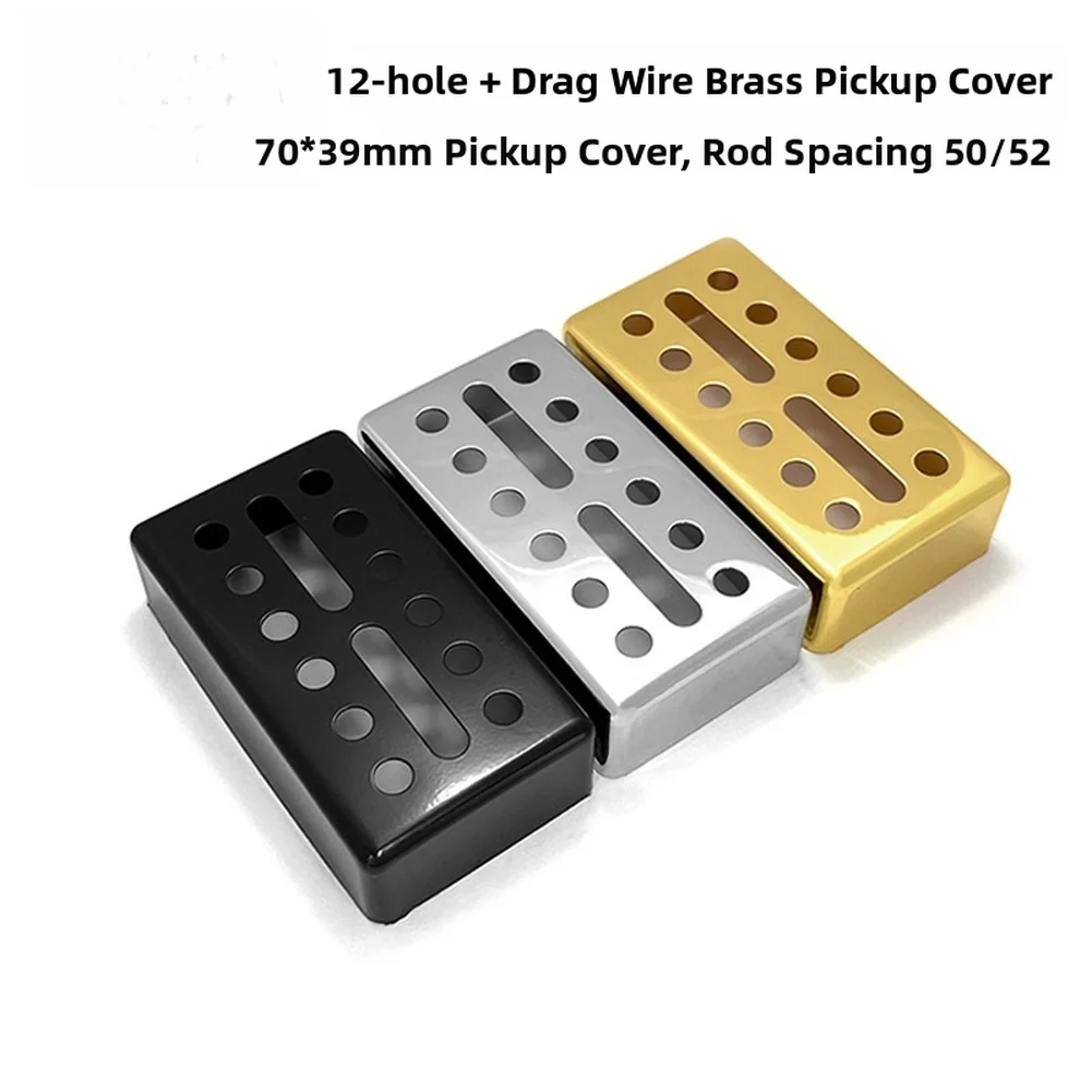 12-Hole Dual Coil Brass Pickup Cover 70x39mm Electric Guitar Coil Splitting Pickup Cover With 50mm 52mm Guitar Accessories