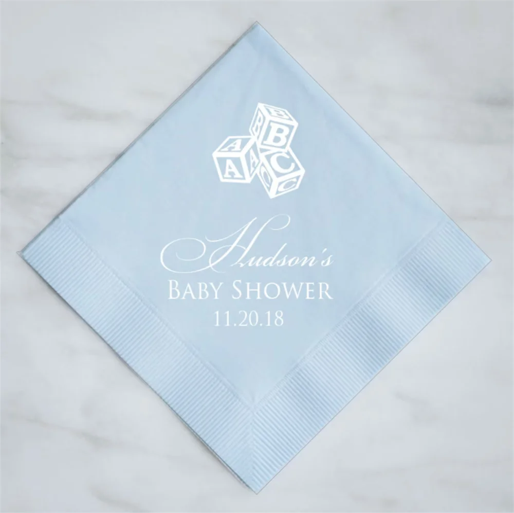 

50PCS Personalized Baby Shower Napkins, Custom Baby Shower Napkins, Printed Napkins for Baby Showers, Baby Shower Decor