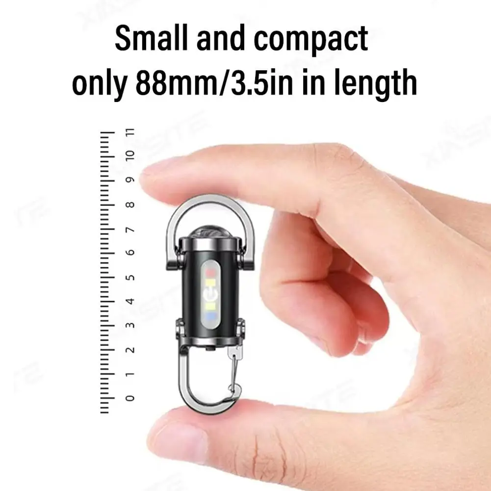 1200LM Super Bright Mini Keychain Flashlight Ultra-Bright LED Keychain Portable LED Work Light with Power Bank 3 Modes