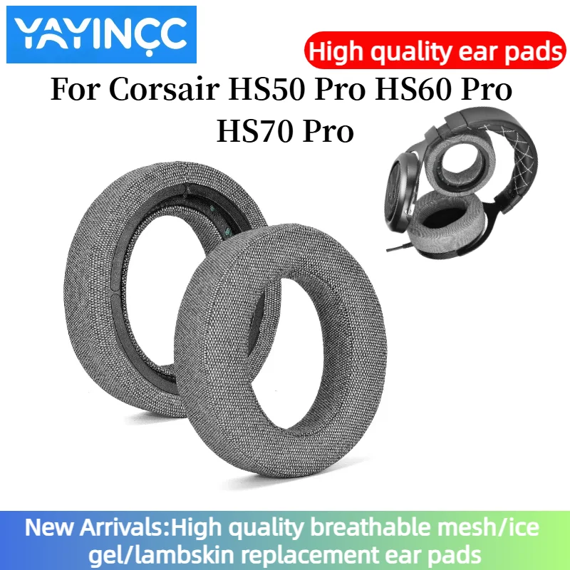 

YAYINCC Replacement High quality Hemp cloth Ear Pads Cover For Corsair HS50 Pro HS60 Pro HS70 Pro Headset Earmuffs repair parts