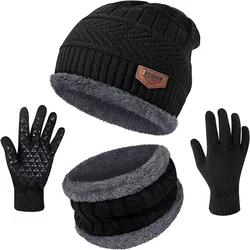 Inverno uomo donna berretto spesso cappello lavorato a maglia berretto invernale berretto donna lana collo sciarpa berretto passamontagna maschera cappelli cappelli Set