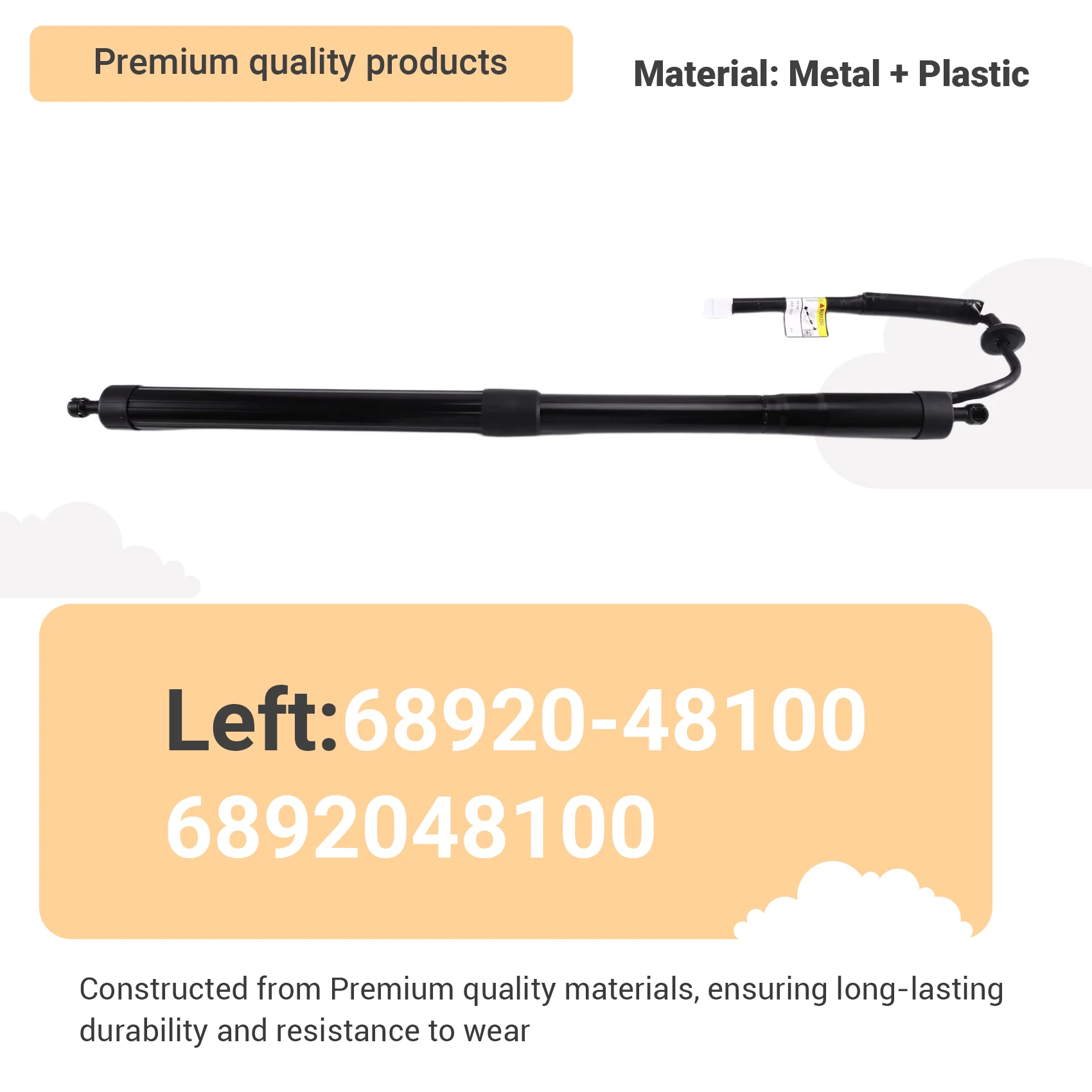 AB96-Left Electric Tailgate Lift Support Strut 68920-48100 6892048100 For Toyota Harrier / Hybrid Venza 2020-