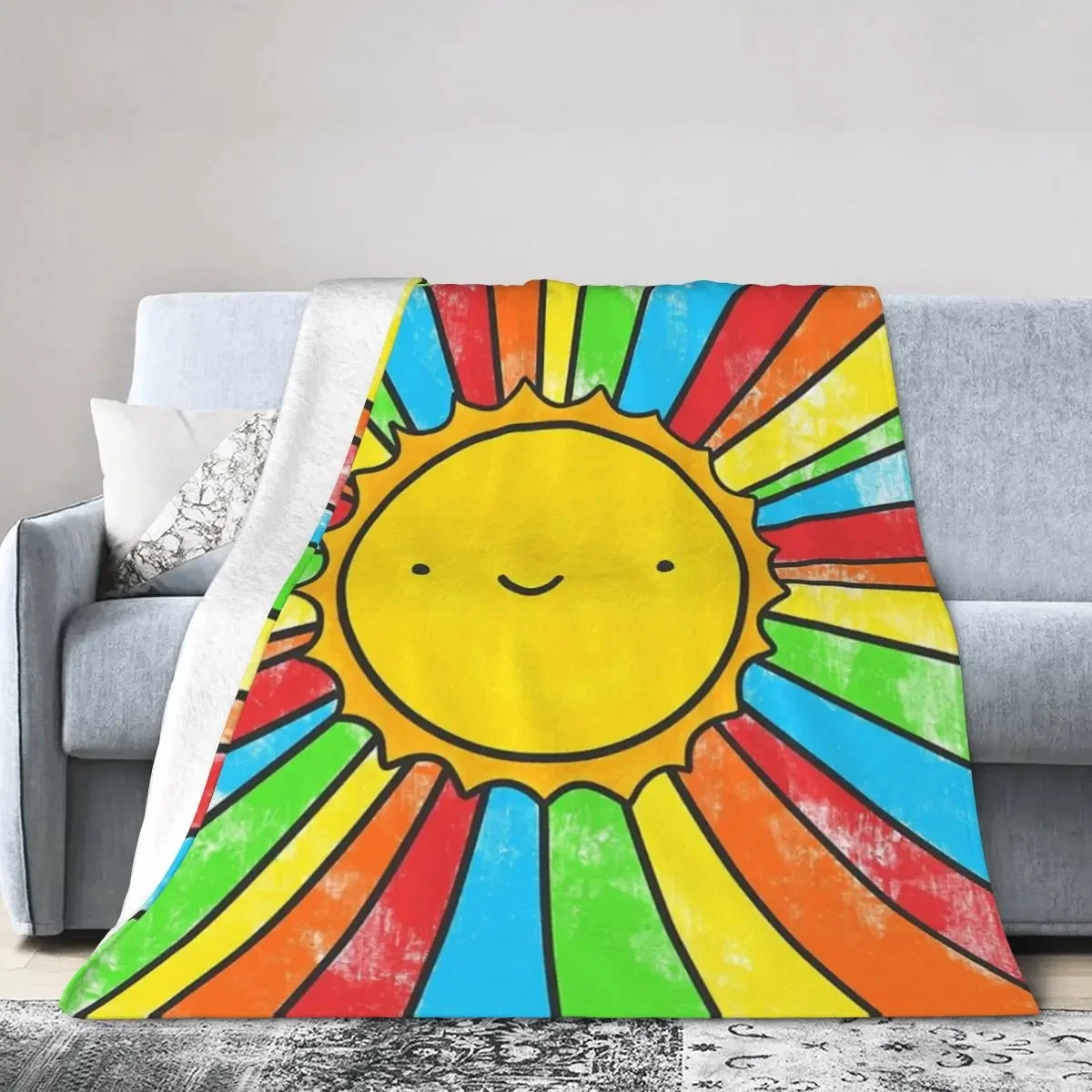 

Flannel Throw Blanket Radiate Positivity Blankets Soft Bedspread Warm Plush Blanket for Bed Living room Picnic Travel Home Sofa