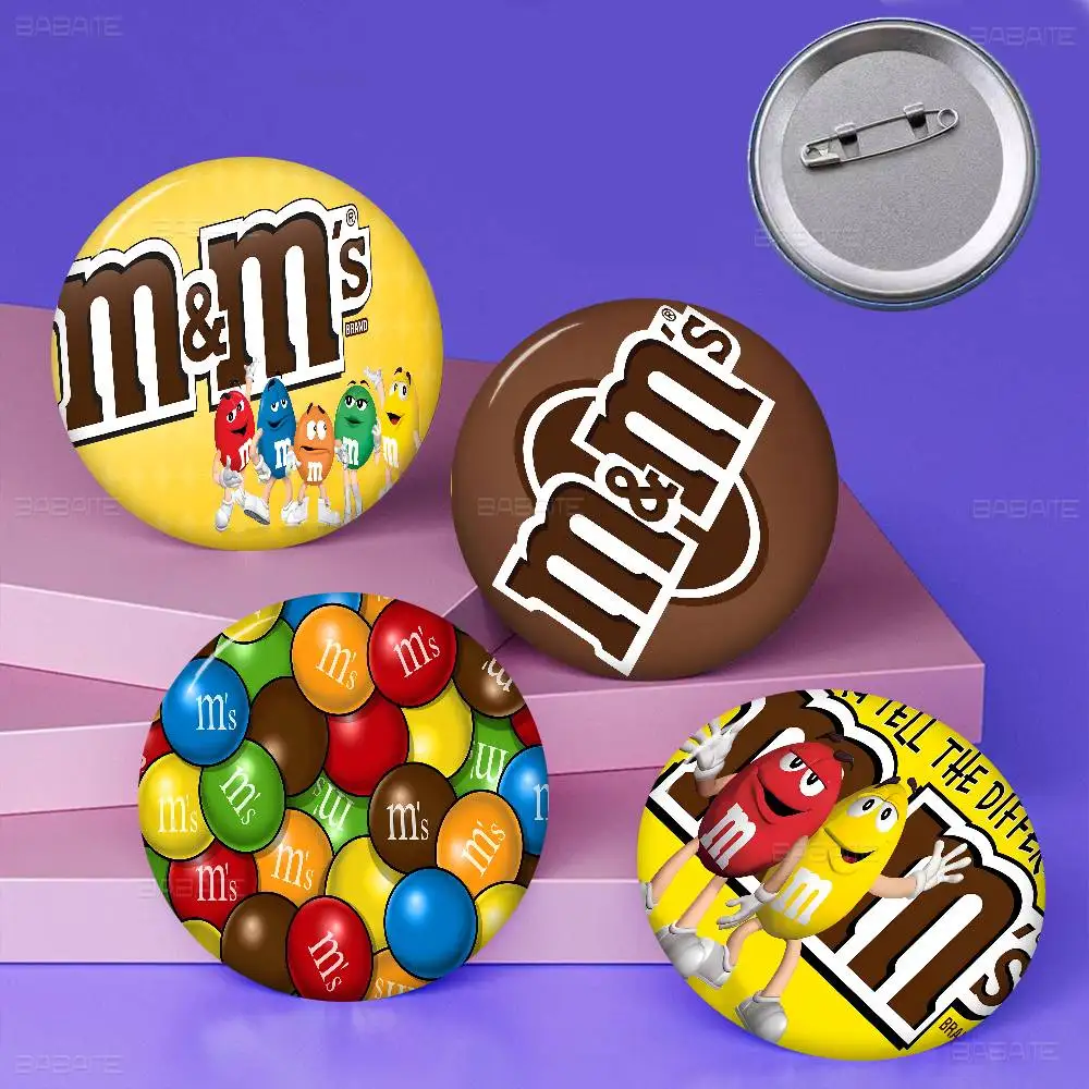 Foot Rugs M-M&M Candy Snacks Customizable Soft Button Pin For Women Creative Jewelry Funny Badge Cartoon Lover Hat
