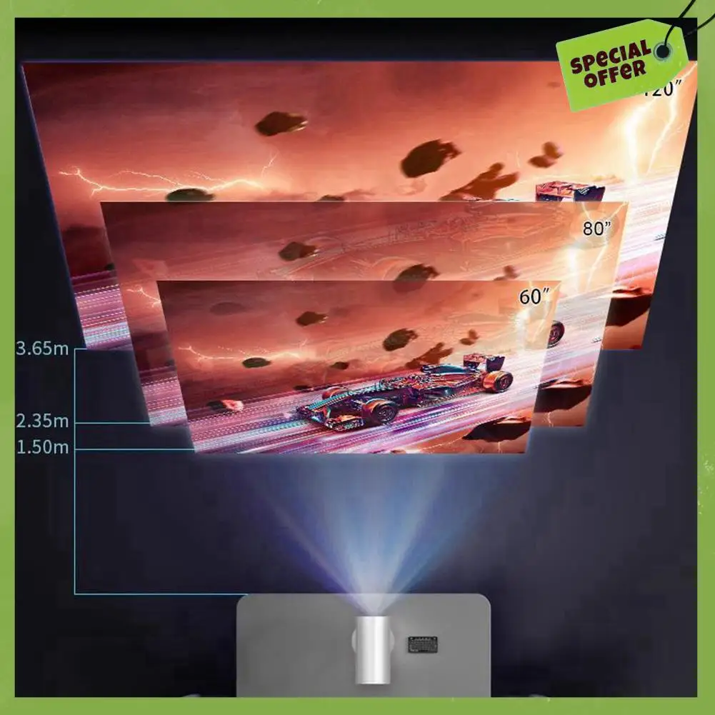 Leading-Mini 1080P Projektor Höhenverstellung Tragbare Unterstützung, USB, PC, TV Box EU-Stecker